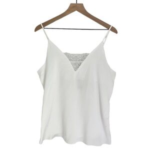NWT River Island Women's Strappy Lace Insert Cami Tank Top in‎ White Size 8